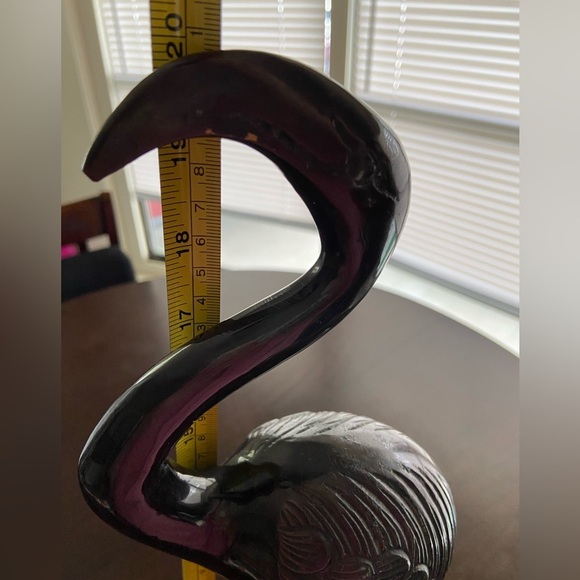 Bronze Plated Brass Tall 20” FLAMINGO Statue Sculpture India - Picture 11 of 13